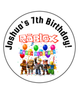 12 Personalized Roblox Birthday Party Favor Stickers, Labels, 2.5" Gift Tags - $11.99