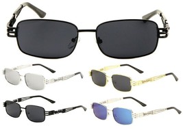 Slim Rectangular Square Aviator Sunglasses Classic Sleek Retro Designer Fashion - £7.95 GBP