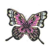 2X1.75&quot; Butterfly pink green IRON ON SEW ON PATCH badge insect colorful ... - $5.69