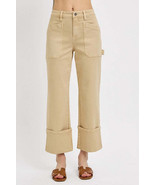 RISEN Full Size High Rise Wide Straight Cuffed Patch Jeans Plus Size - $79.06 CAD+
