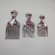 Vintage Revlon Hair Lift Pick Comb Pink Marble Plastic Lot Of 3. 5- 7 In... - $11.87
