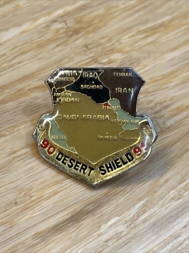 Vintage Desert Shield 1990-1991 Enamel Lapel Pin Pinback KG JD - $8.91