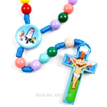 Wood Colorful Sticker Bead Cord Baptism For Children - £12.56 GBP