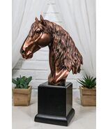 Rustic Western Country Horse Head Bust Figurine In Bronze Electroplated ... - €79,85 EUR