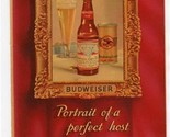 Budweiser Portrait of a Perfect Host Menu Cover 1940&#39;s Anheuser Busch St... - $17.82