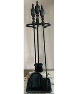 4 Piece Cast Iron Fireplace Tool Set W/ Flame Logo On Base - $615.46 MXN
