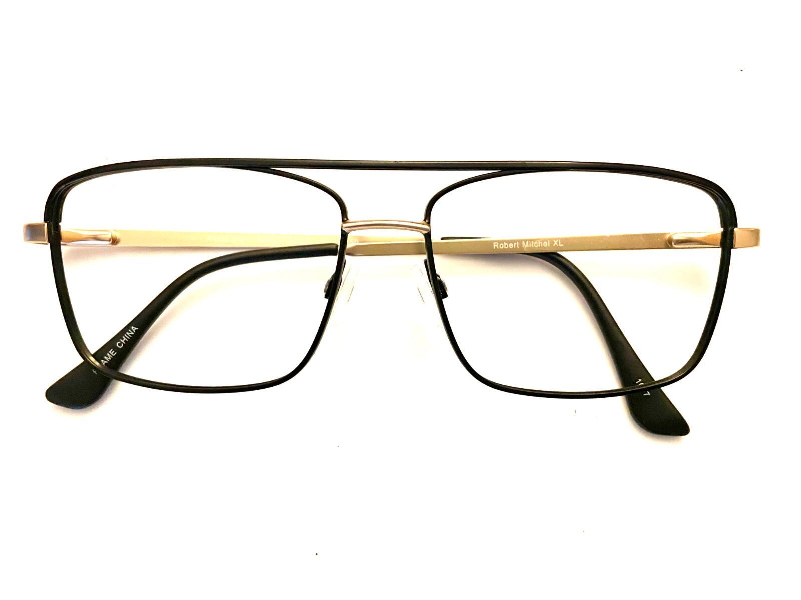 Robert Mitchel RMXL 20211 Black Gold Aviator 58-15-150 Without Lenses - $44.55