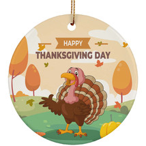 Thanksgiving Turkey Ornament Happy Giving Cute Turkey Smile Natural Ornaments - £11.82 GBP