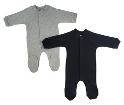 Bambini Small (6-12 Months) Unisex Sleep &amp; Play (Pack of 2) 100% Cotton Black/Gr - £14.15 GBP