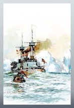 Imperial German Naval Battleship by Willy Stower - Art Print - £17.25 GBP+