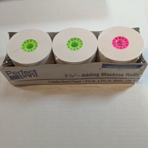 3 Rolls PERFECT PRINT Adding Machine Paper Rolls - 2 1/4&quot; x 2 3/4 &quot; x 13... - $8.90