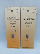 Lot Of 2 Vintage Archer 271-026 Resistors (2 ct) 1.8k ohm 5% 1/2 Watt NOS - $8.90