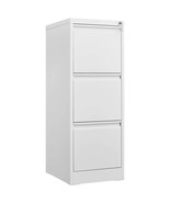 Steel 3-Drawer Vertical File Cabinet with Lock - White Metal Storage - $3,098.97 MXN