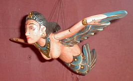Dewi Sri Rice Goddess Flying Hanging Mermaid Lady small 8&quot; Blue antik - £33.16 GBP