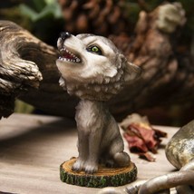 Cries of The Night Howling Gray Wolf With Green Eyes Bobblehead Figurine... - £14.33 GBP