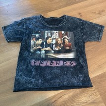 Size XS FRIENDS Cropped S/S T Shirt Black Gray Rachel Monica Chandler Jo... - £14.50 GBP