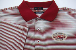 NEW Divots Lucayan Country Club Reef Club Bahamas Red Stripe Polo Shirt L - £35.19 GBP