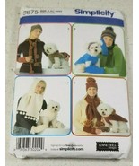 Simplicity Pattern 3975 All Sizes - Dog: Coat &amp; Hat - Adult: Hat Scarf +... - $10.79 CAD