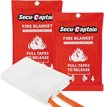 Secucaptain Emergency Fire Blanket for Home and Kitchen - 2 Pack 40&quot;X40&quot;... - $24.58