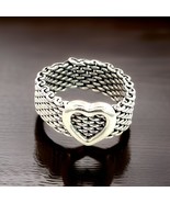 Tiffany &amp; Co Estate Somerset Heart Ring Size 5.5 Sterling Silver 6.5 mm ... - €245,78 EUR