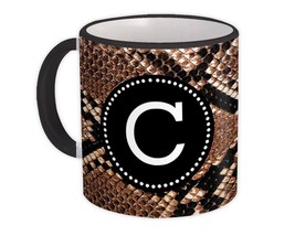 Monogram Letter C : Gift Mug Snake Initial ABC Alphabet Animal Print CG7177C - £12.70 GBP