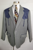 Panhandle Slim Mens Gray Wool Silk Tweed Western Sport Coat Jacket 50R - $59.40