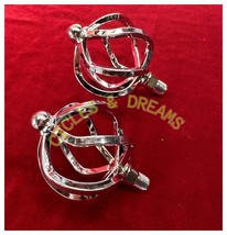 VINTAGE LOWRIDER CLASSIC ROUND CAGE PEDALS, SHINY CHROME, FITS 1 PIECE C... - £27.26 GBP