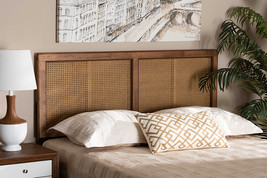 Clemence Ash Walnut and Synthetic Rattan Full Size Headboard  - $3,022.13 MXN