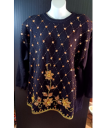 Vintage Victoria Women Pullover Sweater Womens Plus Size 2X Black Beaded - $28.71