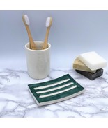 CLAY SOAP DISH with drain, rectangular soap dish for shower, self draini... - £34.07 GBP
