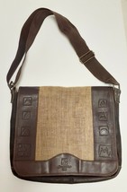 Juan Valdez Cafe Leather Straw Shoulder Bag Crossbody Tote Purse Messenger RARE - £204.48 GBP