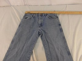 Adult Men&#39;s Rustler 100% Cotton Blue Denim Work Jeans Stains &amp; Cuff Damage 31856 - £15.92 GBP