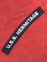 USS HERMITAGE USN Navy Ship Shoulder Strip Sew-On Tab Patch NOS NEW - $8.86
