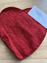 Set of 4–Nicole Miller VALENTINE’S DAY RED Heart Shaped Lace Placemats 15” - £24.58 GBP