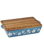 Pioneer Woman ~ Frontier Blue Speckle ~ Rectangular Baker w/Cutting Boar... - $63.90 CAD