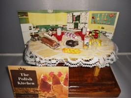 Polish Kitchen Polska Figurine Miniature Diorama  in Clear Box Gift Idea for Pol - £71.85 GBP