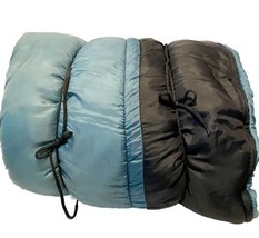 Coleman Sleeping Bag 75x 33&quot; Teal &amp; Black Nylon Comfort Cuff Zip Plow Used Once - £22.44 GBP