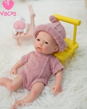 VACOS 8&quot; Full Silicone Reborn Baby Doll Washable Kids Girls Mini Toddler Toy - £29.88 GBP
