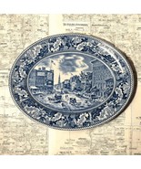 Vintage Johnson Bros Historic America Blue Barnum&#39;s Museum Broadway NY P... - $32.06 CAD
