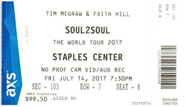 Tim Mcgraw Faith Colina Concierto Ticket Stub Julio 14 2017 los Ángeles - £23.41 GBP