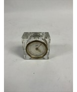Sheffield Jeweled Small clock in Clear Lucite Case West Germany - $376.14 MXN