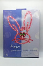 Impact Pink Bunny Face Easter Ornaments Lighted Window Indoor Outdoor 2006 - £15.81 GBP