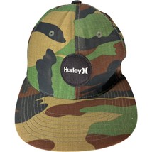 HURLEY yupoong flexfit camo strapback hat w/black round patch floral und... - $213.11 MXN