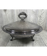Vintage Oneida Silver Plated Footed Round Casserole Serving Dish W/ Embo... - €34,34 EUR