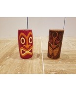 Hawaii Set Tiki KC Round Shaped Tumbler Red Orange Tiki Mug Fiery Flame-... - $40.75 CAD