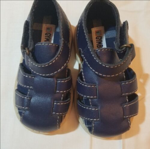 Navy leather vintage Gymboree nautical adventures sandals 3 baby kids - $19.99