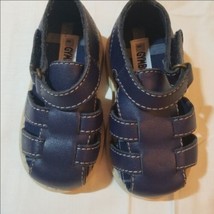 Navy leather vintage Gymboree nautical adventures sandals 3 baby kids - £15.97 GBP