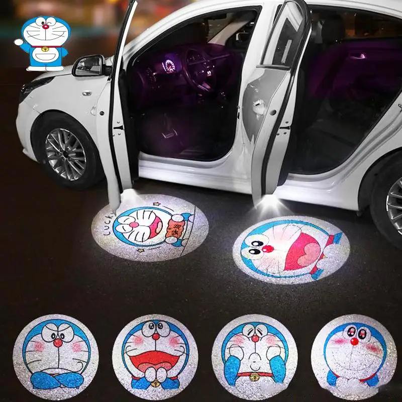 Kawaii Doraemon Car Door Welcome Light Cute Anime Fairy Cartoon Car Atmosphere - £10.95 GBP+