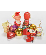 Vintage  Lot of Santa Elf Christmas Ornaments Toy Soldier Stuffed Dog Wo... - $48.50