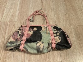 Vintage Emporio Armani Handbag Authentic Sertificate Fabric Pink Green I... - $93.50